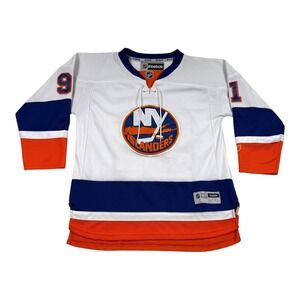 New York Islanders Jersey Boys Youth L XL White NHL Hockey Tavares 91 Reebok
